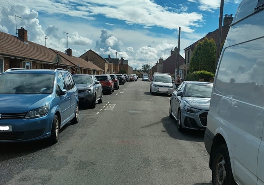 The scene that confronted firefighters attempting to get through Windmill Street, Whittlesey. PHOTO: Cambs fire and rescue