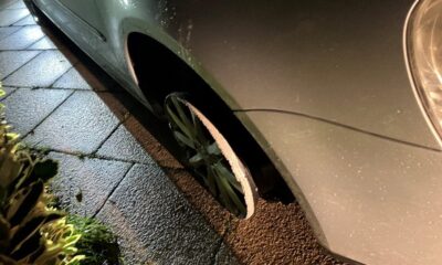 Drink driver Emma Reedman’s silver Golf with a missing tyre