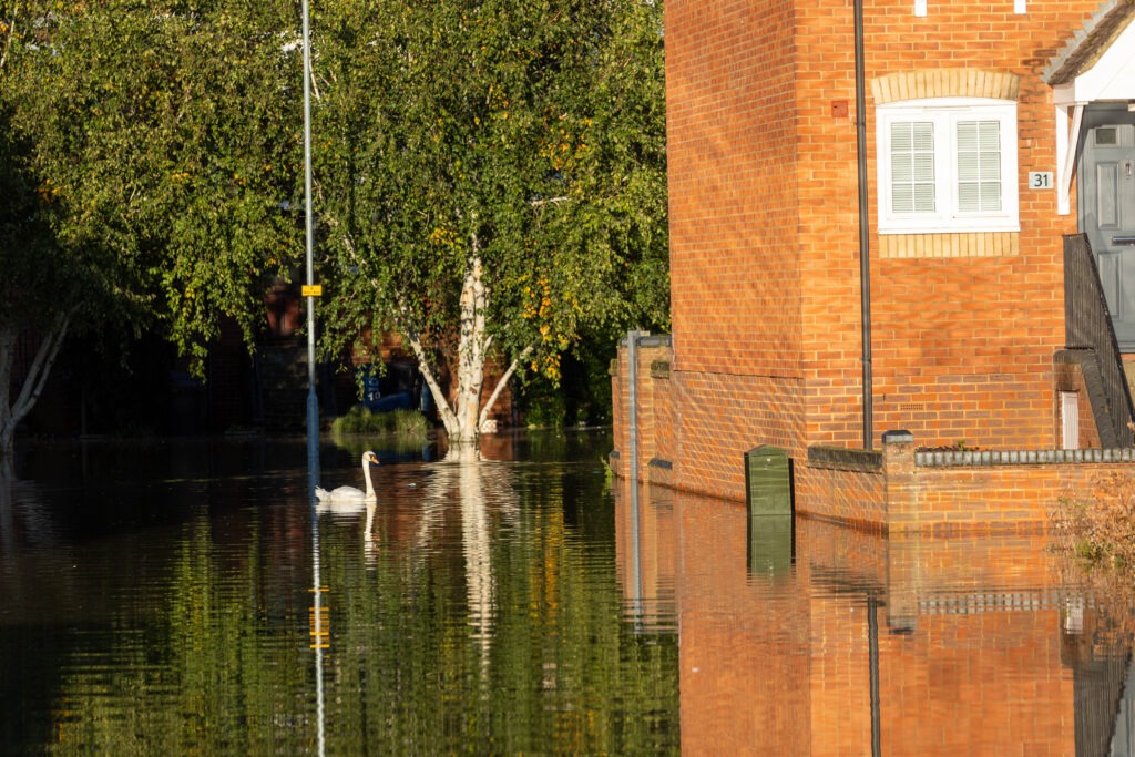 Floods:. Brook Street, St Neots Picture by Terry Harris.