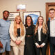 (L-R): Ricky-Jade Jones, Striker for Peterborough United FC, Milly Bunning, Customer Service Manager, Natalie Maxwell, Home Manager, Hollie Croft, Deputy Manager, and Bobby Copping, Commercial Sales Manager at Peterborough United.