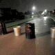 The bins were spotted on the Park Farm Way crossing near the bus stop at Stanground, on Sunday