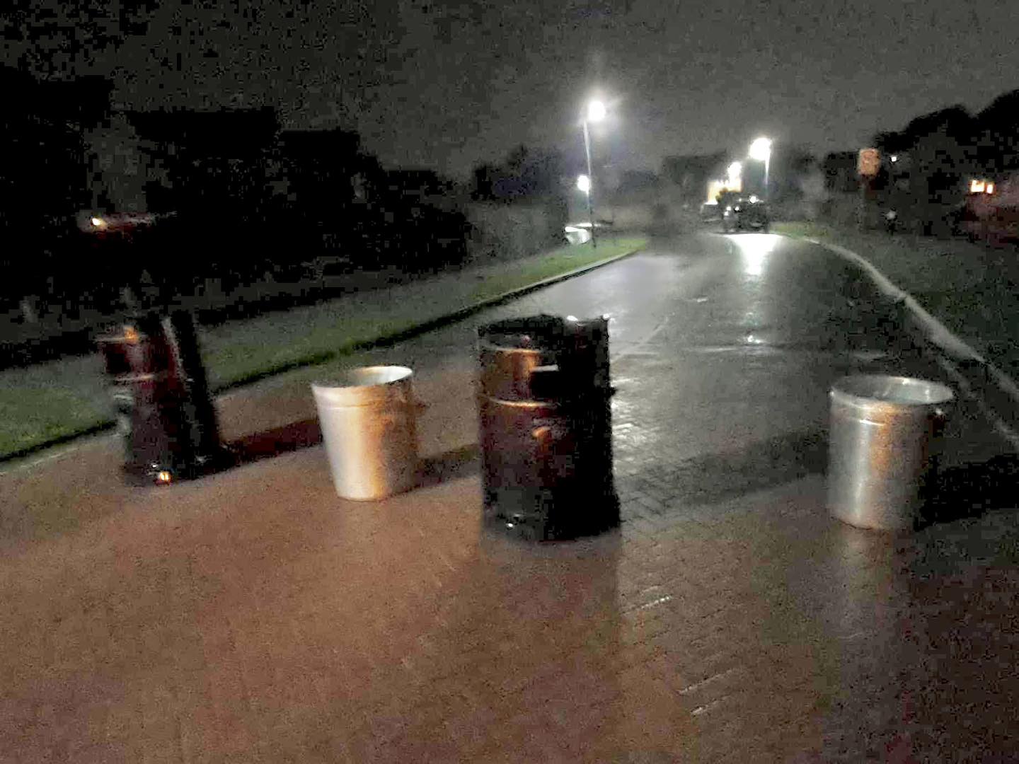 The bins were spotted on the Park Farm Way crossing near the bus stop at Stanground, on Sunday