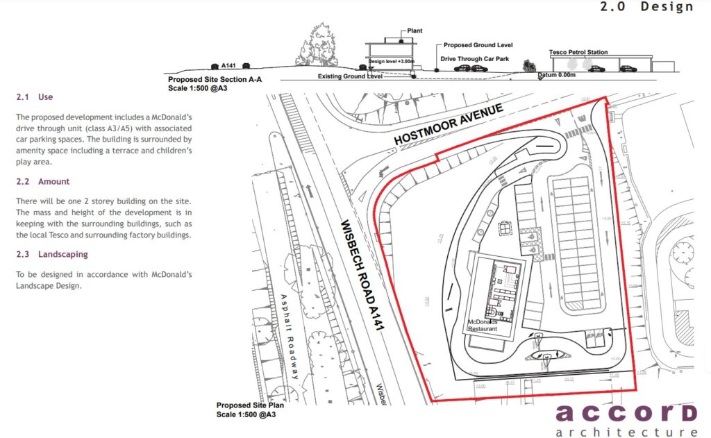 Highways issues appear to have been the major stumbling block for McDonald’s who have now been told Fenland Council has removed its 2019 planning application for a new drive-thru in March, Cambridgeshire. 
