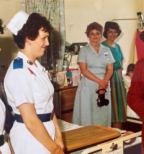 Long-serving nurse Mary Donaldson has retired after 41 years full-time service at North West Anglia NHS Foundation Trust. Pictured with the late Queen and Prince Philip at the former Edith Cavell Hospital in 1998