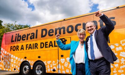 Pippa Heylings with Lib Dem party leader Sir Ed Davey ahead of the election campaign in May