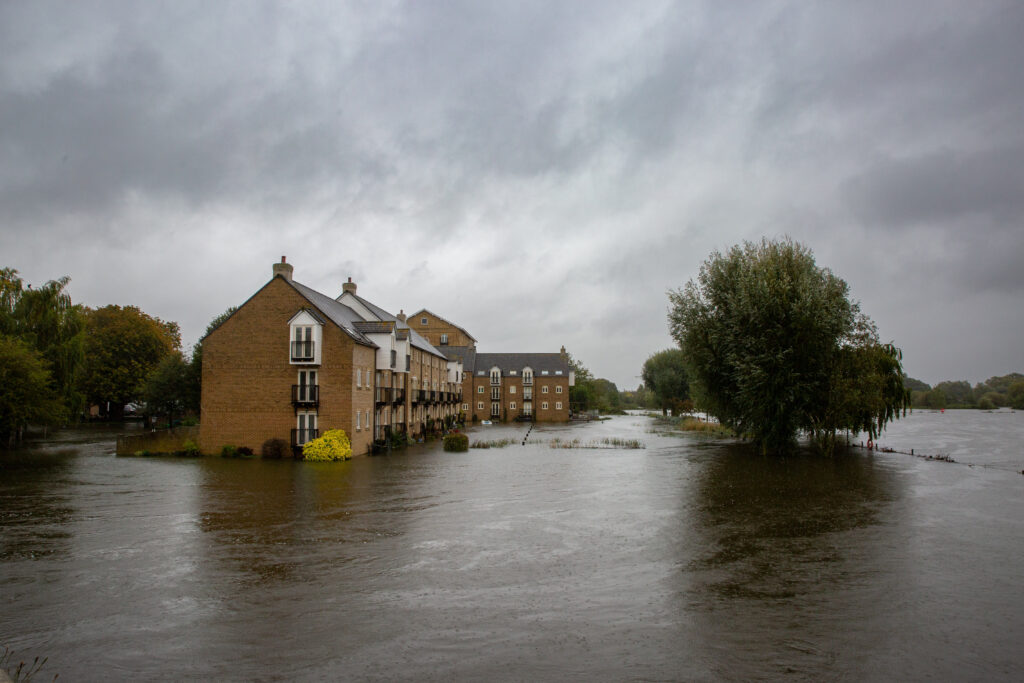 Picture dated October 1st shows flooding around the town of St Ives in Cambridgeshire on Tuesday afternoon. PHOTO: Bav Media 