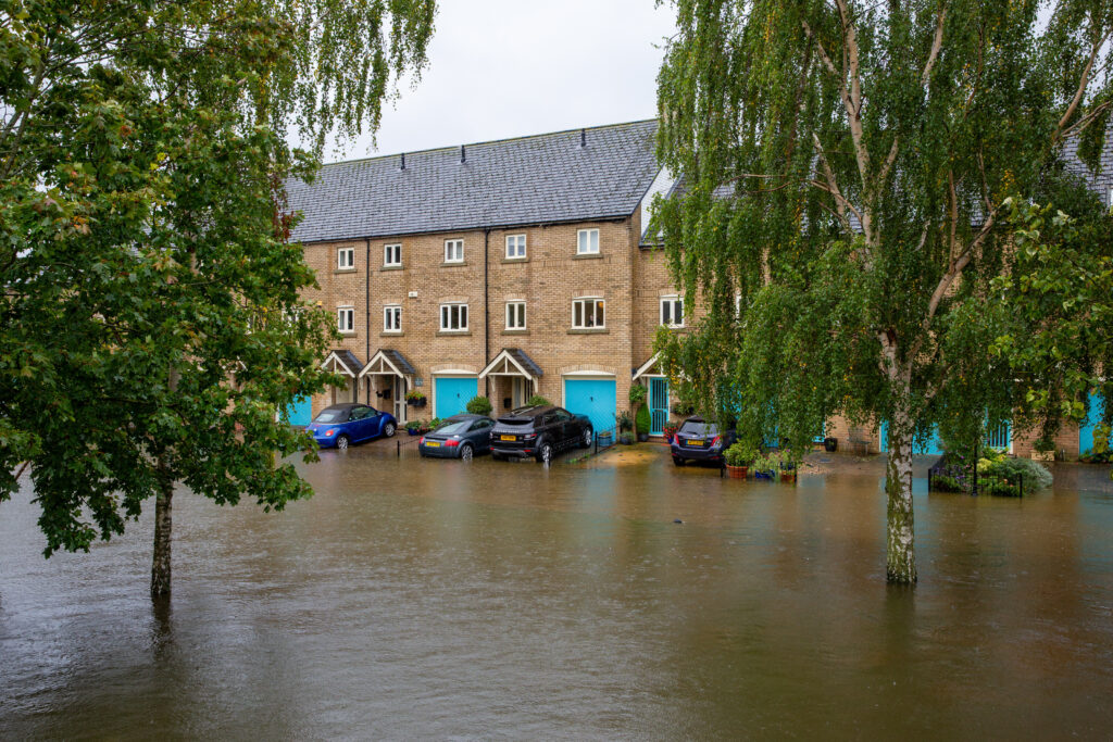 Picture dated October 1st shows flooding around the town of St Ives in Cambridgeshire on Tuesday afternoon. PHOTO: Bav Media 