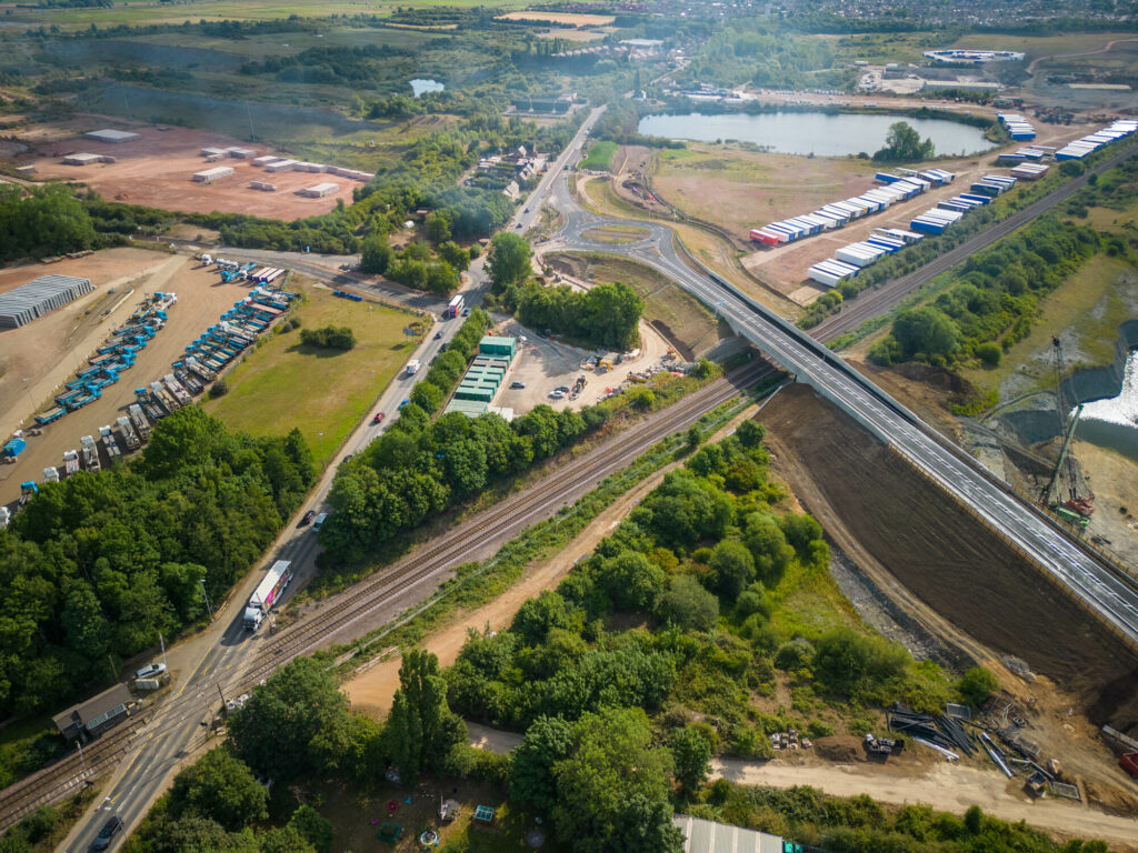 Cambridgeshire County Council says the movement of the embankment at the King’s Dyke bridge is being closely monitored and is currently showing that there is settlement of the embankment as well as horizontal movement “at a level greater than predicted at the design phase”. PHOTO: Terry Harris 