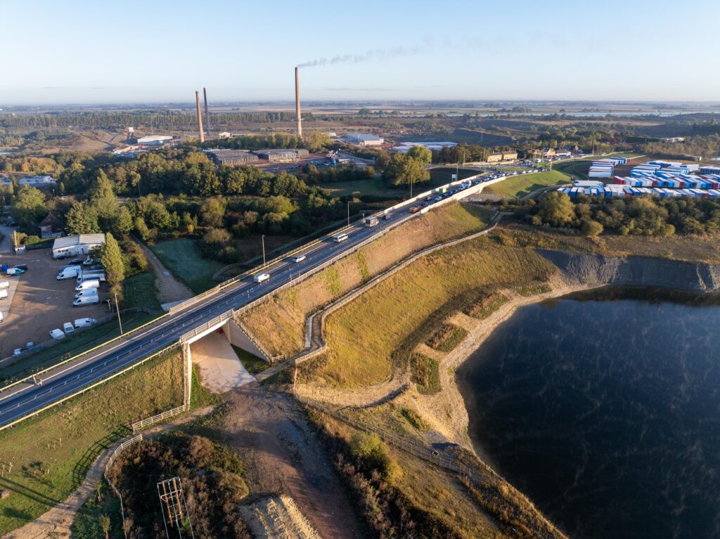 Cambridgeshire County Council says the movement of the embankment at the King’s Dyke bridge is being closely monitored and is currently showing that there is settlement of the embankment as well as horizontal movement “at a level greater than predicted at the design phase”.