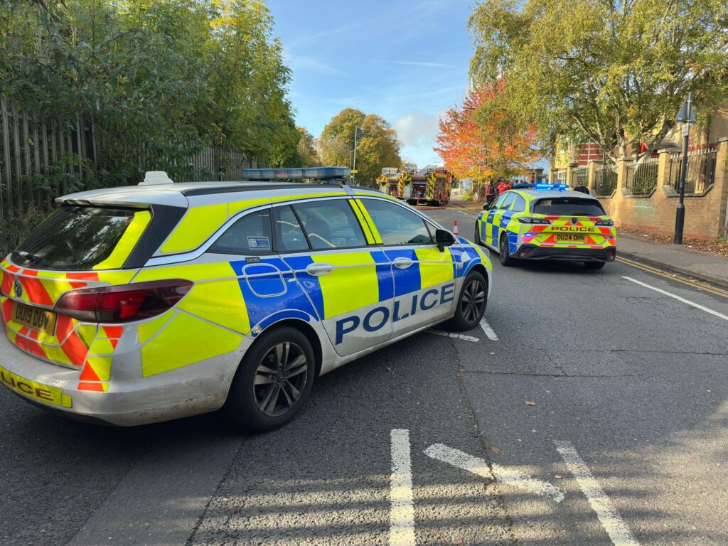 Scene in Oundle Road, Peterborough, on Wednesday morning after fire crews called to a first floor flat fire. PHOTO: Terry Harris