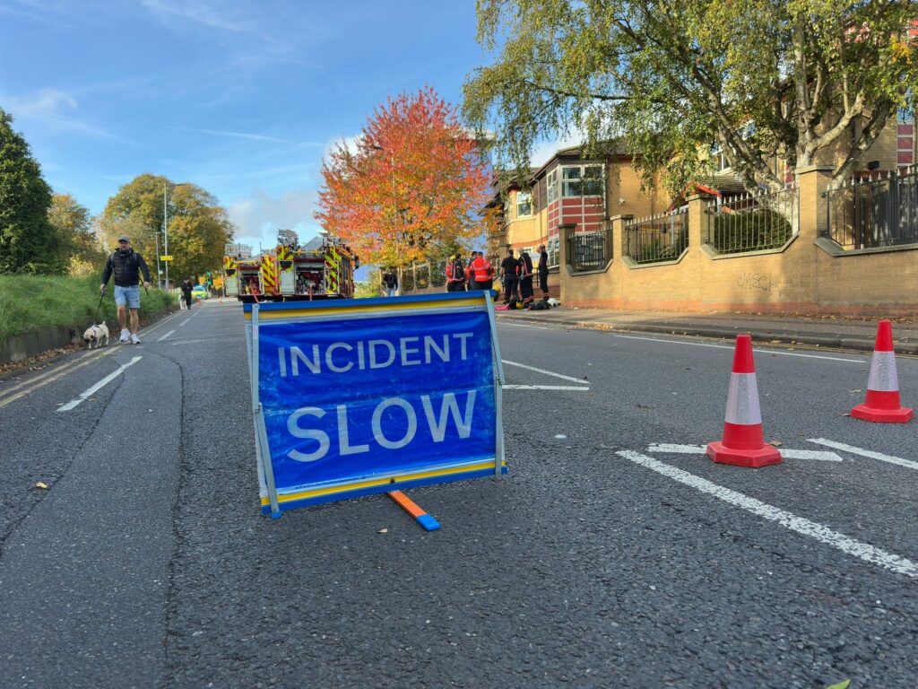 Scene in Oundle Road, Peterborough, on Wednesday morning after fire crews called to a first floor flat fire. PHOTO: Terry Harris