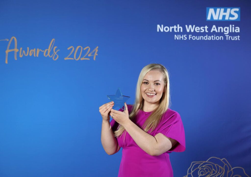 Winner Charlotte Carney, Emergency Department Sister, Peterborough City Hospital.