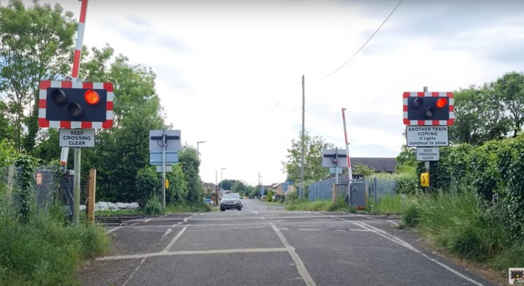 Badgeney End crossing, March, Cambridgeshire. Image: YouTube 