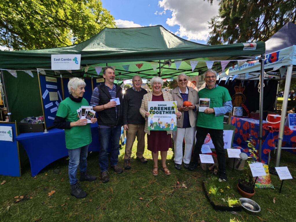 ‘It was a privilege to launch the Soham Greener Together initiative, inspiring to see so many people engage with the East Cambs Climate Action Network,” says Charlotte Cane MP. The event was part of Soham Pumpkin fair