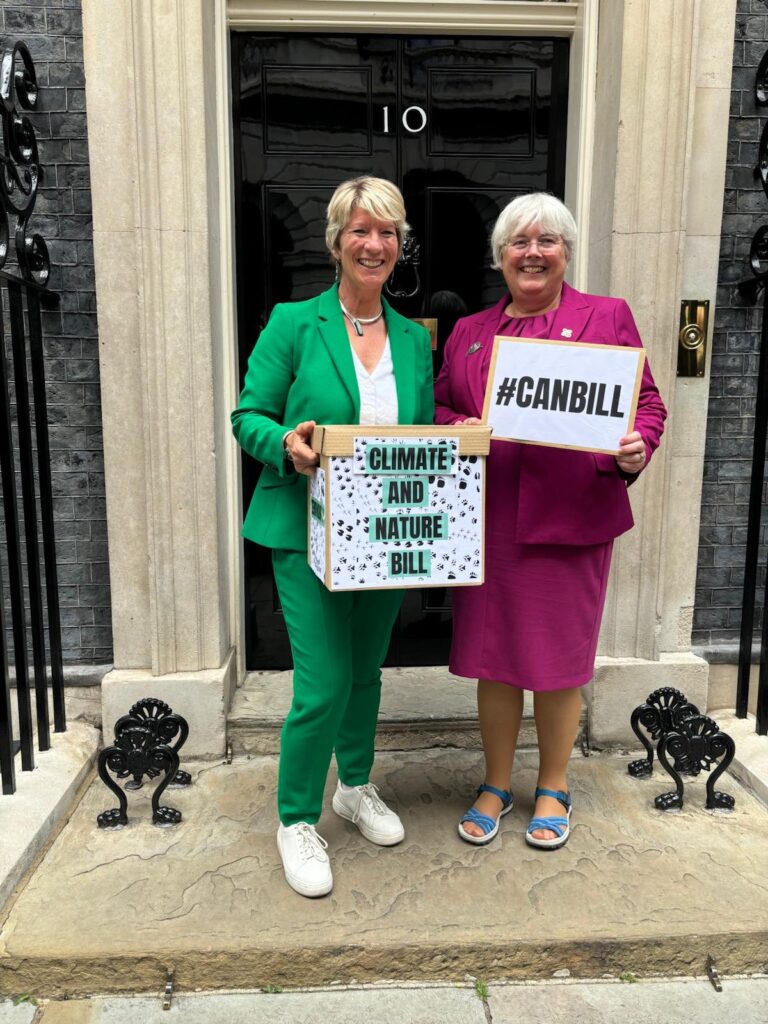 ‘Happy to join the NetZero campaign alongside fellow Cambs MP Pippa Heylings in the hand in the Climate and Nature Bill Petition to 10 Downing Street,’ says Charlotte Cane MP. ‘This vital legislation aims to tackle the intertwined climate and nature crises together. 