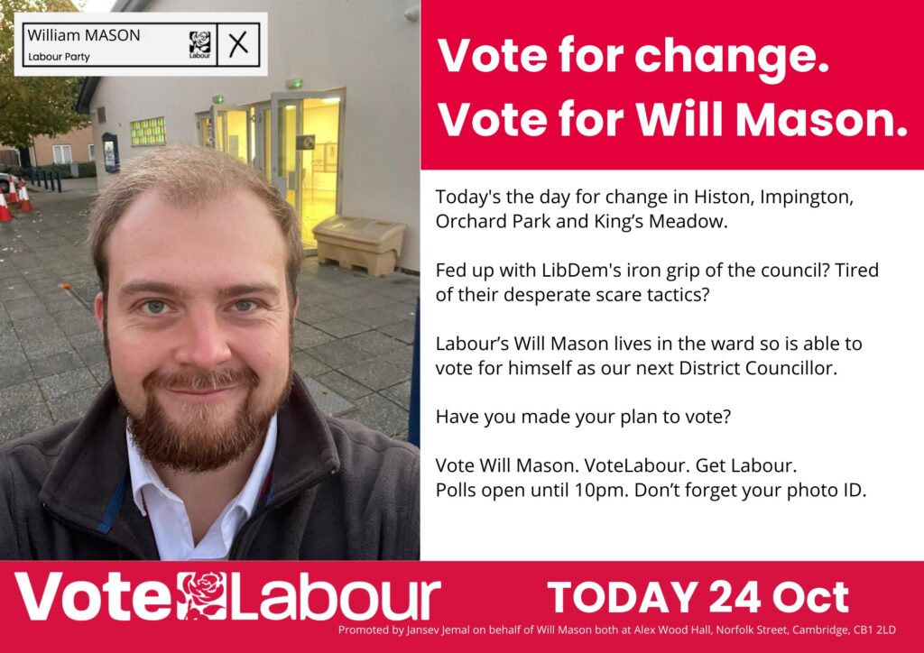 Histon Labour candidate William Mason