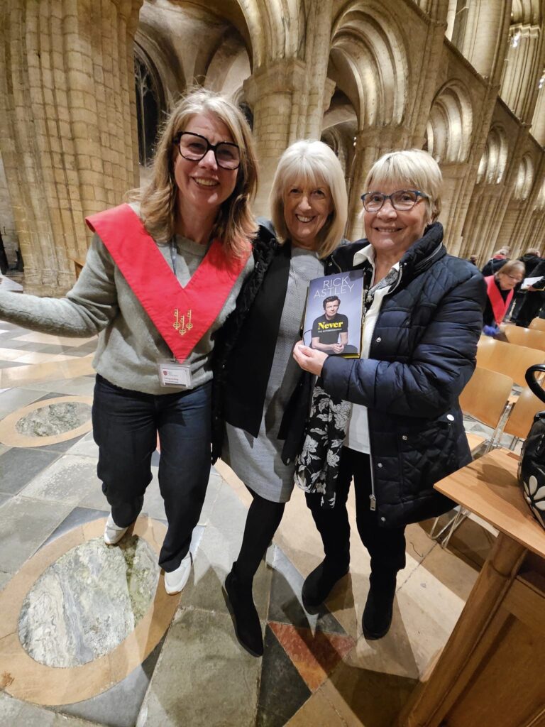 Rick Astley book signing and talk at Ely Cathedral organised by Topping and Co booksellers. Photos: Nicky Still, local published and concert mobile phone photographer.