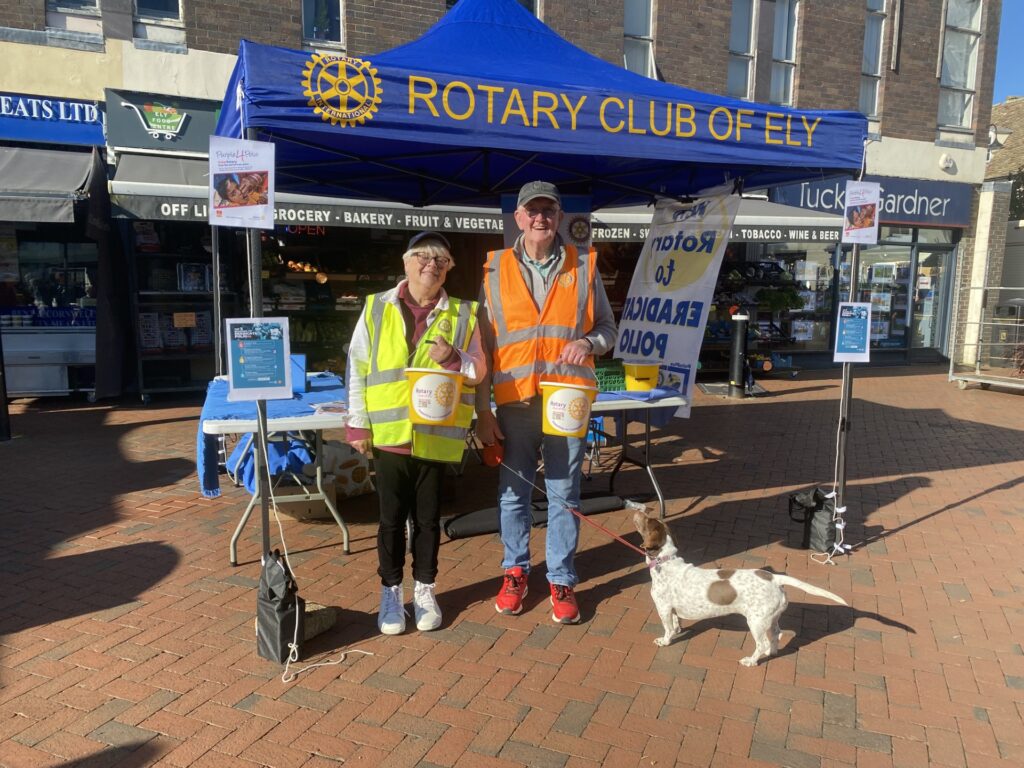 Rotary's Eradicating Polio campaign featuring Viv Doji and Robert Barnes (with Maisy)