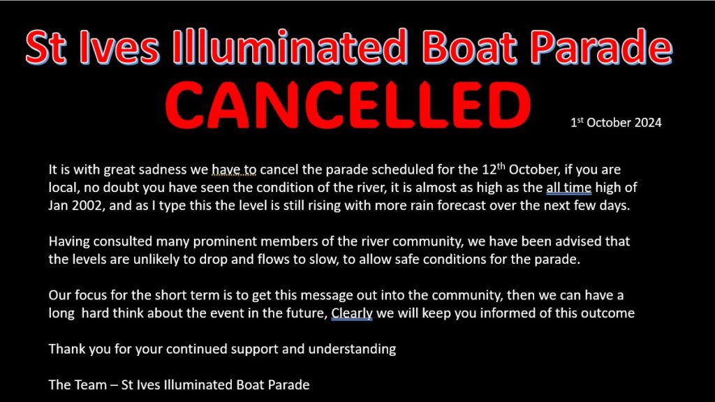 Major St Ives event cancelled