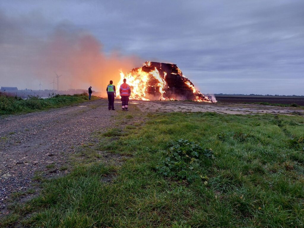 Cambridgeshire Fire and Rescue Service are treating the blaze at a farm in Binnimoor Road, March, as arson PHOTO: Policing Fenland