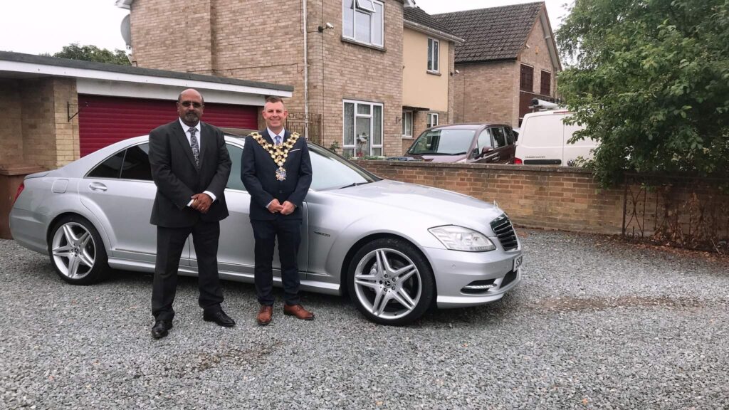 2021 and Sahota Chauffer Driven Hire of Wisbech had “the pleasure to offer our Professional Chauffeur Service (Free of Charge) to The Mayor Of Wisbech (Cllr Andrew Lynn)