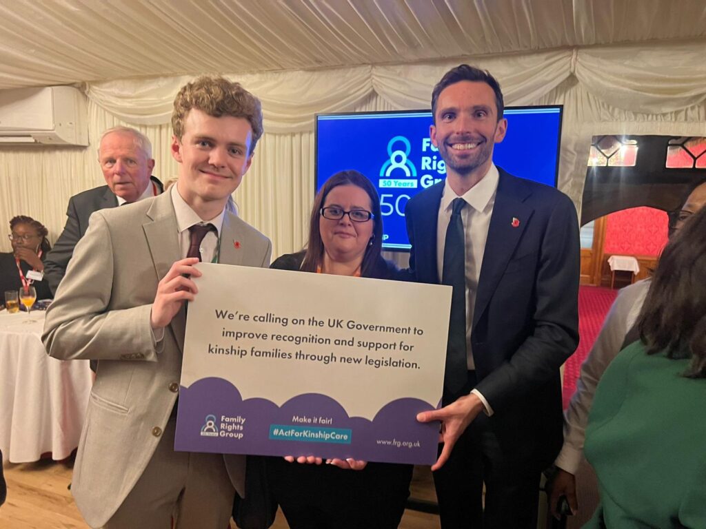 Sam Carling MP (North West Cambridgeshire) with Cllr Katy Cole (Peterborough City Council) and Josh MacAlister MP at a recent event celebrating Kinship carers in Parliament