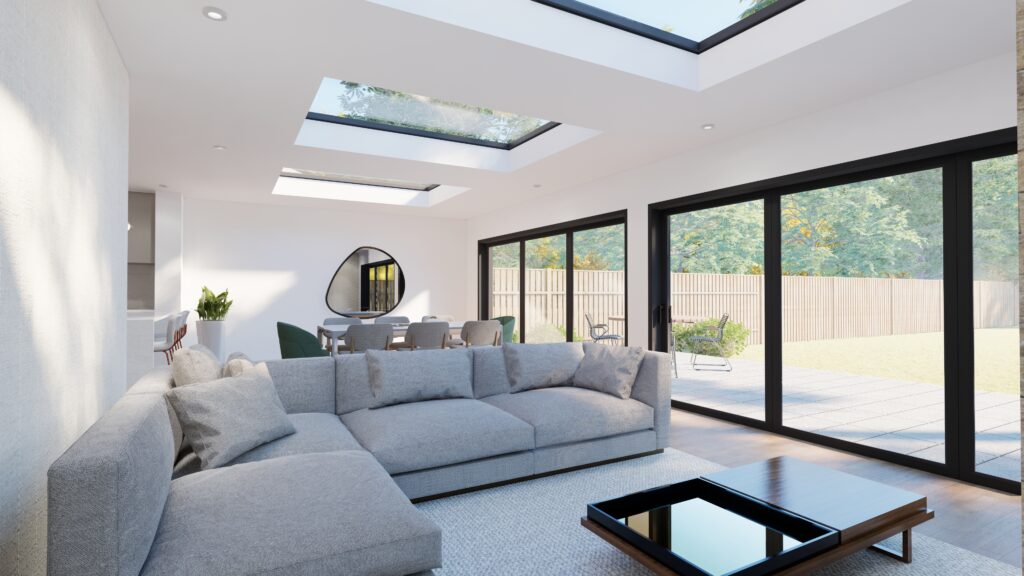 Full house contemporary refurbishment and single-storey rear extension, double-storey side extension and loft conversion in Cambridge city. IMAGE: TEREYN Architects 