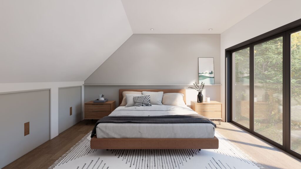 Full house contemporary refurbishment and single-storey rear extension, double-storey side extension and loft conversion in Cambridge city. IMAGE: TEREYN Architects 