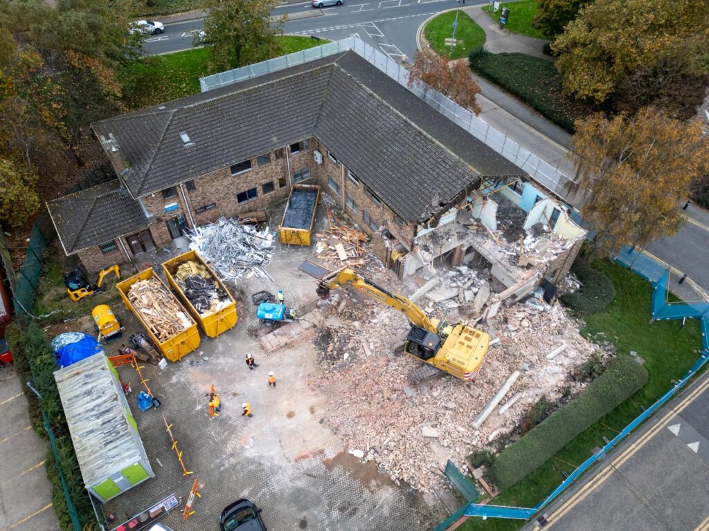 Demolition of the former city clinic in Wellington Street, Peterborough, should be complete within three weeks. Work can then start on a new community diagnostic centre expected to open late next year. PHOTO: Terry Harris 