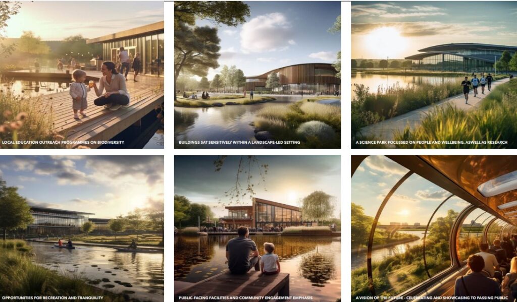 Planning application for new science and technology park on former brickworks site in Whittlesey includes visuals of how, once complete, it could look. PHOTO: ARCHITECT / MASTERPLANNER Bond Bryan