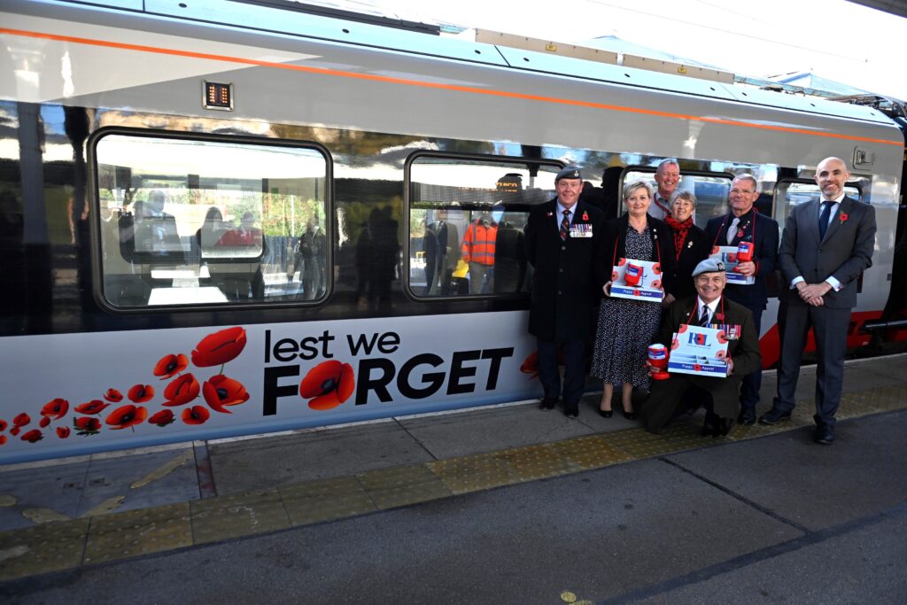 Representatives from the Royal British Legion and Greater Anglia's Managing Director, Martin Beable (Credit: Greater Anglia)