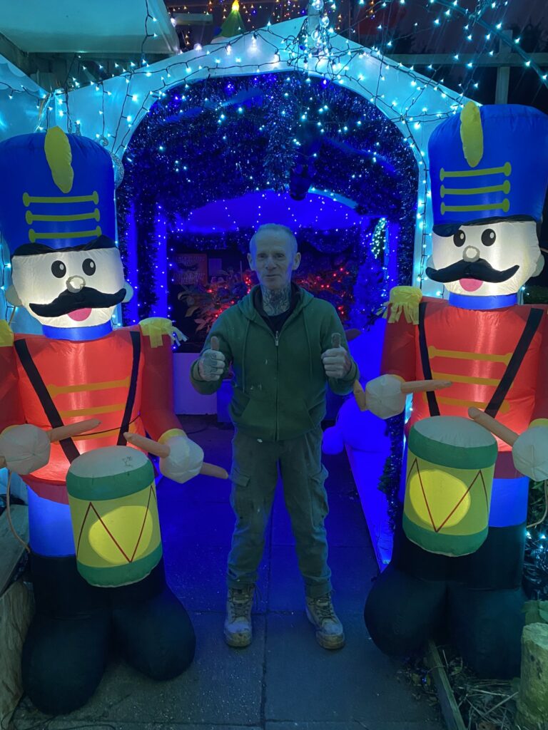 The dazzling show, created by 62-year-old David Woolridge for the sixth year running, featured thousands of stunning LED lights, hundreds of inflatables and 40 beautifully decorated Christmas trees.