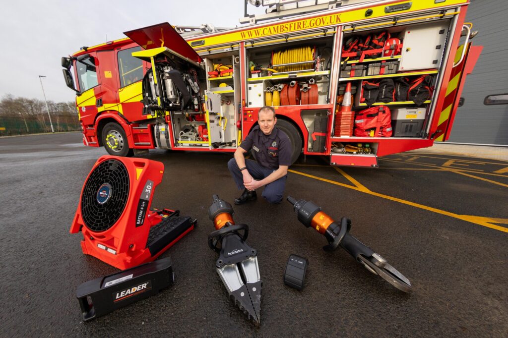 Assistant director of Cambridgeshire Fire and Rescue, Wayne Swales spoke to CambsNews at Huntingdon Fire Station where he oversaw the roll out of what has been described as a “new concept” fire appliance. Cambs Fire also explained why they are asking for a Council Tax increase. PHOTO: Terry Harris 