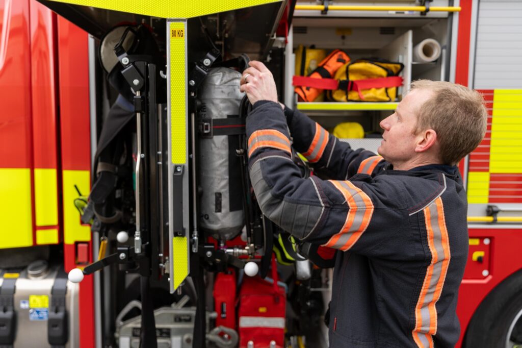 Assistant director of Cambridgeshire Fire and Rescue, Wayne Swales spoke to CambsNews at Huntingdon Fire Station where he oversaw the roll out of what has been described as a “new concept” fire appliance. Cambs Fire also explained why they are asking for a Council Tax increase. PHOTO: Terry Harris 