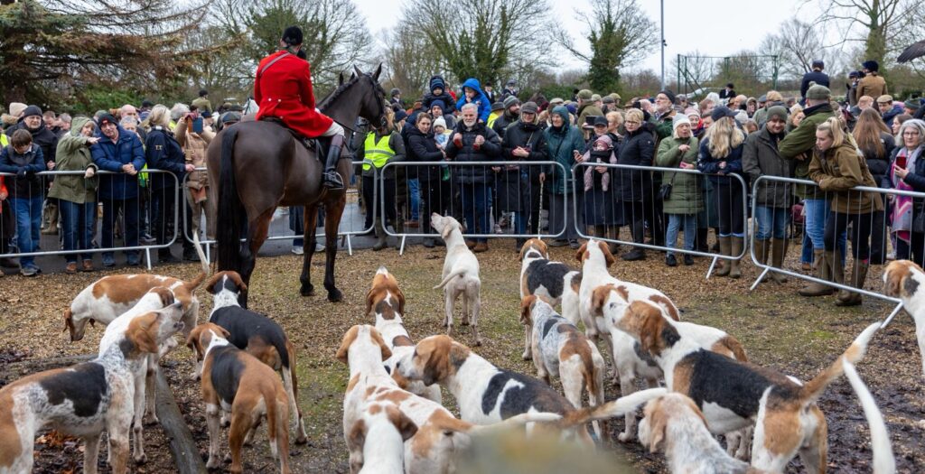 Mingling in the crowd at the New Year’s Day meeting of the Fitzwilliam (Milton) Hunt at Wansford was former Tory MP for Peterborough Paul Bristow, now the Conservative candidate for Mayor of Cambridgeshire and Peterborough. Labour meanwhile is being urged to tighten the law on hunting. PHOTO: Terry Harris 