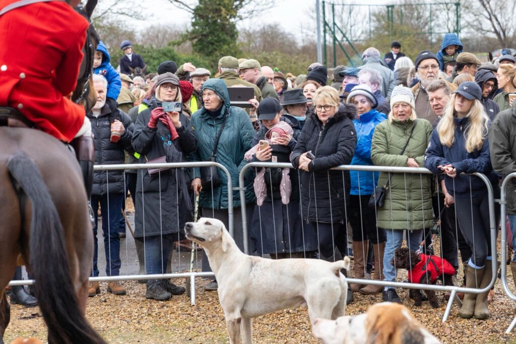 Mingling in the crowd at the New Year’s Day meeting of the Fitzwilliam (Milton) Hunt at Wansford was former Tory MP for Peterborough Paul Bristow, now the Conservative candidate for Mayor of Cambridgeshire and Peterborough. Labour meanwhile is being urged to tighten the law on hunting. PHOTO: Terry Harris 