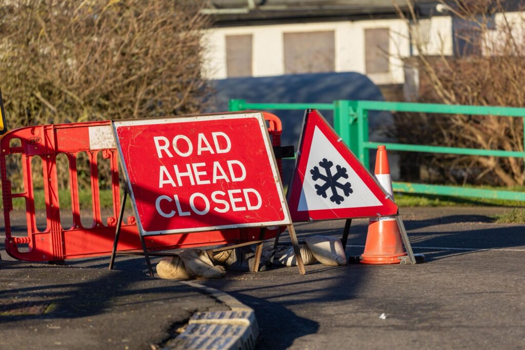 Fed up motorists are using local knowledge – some say commonsense – to continue to use the North Bank road near Whittlesey despite closure measures put in place because of flooding. PHOTO: CambsNews