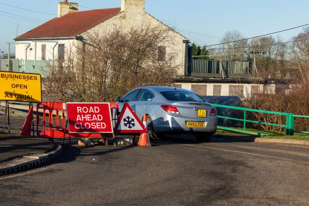 Drivers defy ‘flooded’ North Bank Whittlesey road closure