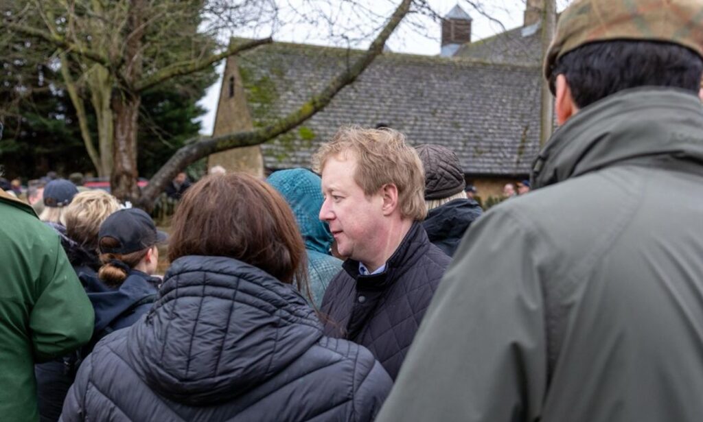 Mingling in the crowd at the New Year’s Day meeting of the Fitzwilliam (Milton) Hunt at Wansford was former Tory MP for Peterborough Paul Bristow, now the Conservative candidate for Mayor of Cambridgeshire and Peterborough. Labour meanwhile is being urged to tighten the law on hunting. PHOTO: Terry Harris 