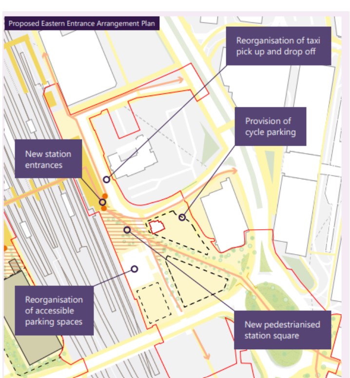 Peterborough Station Quarter Project ‘aims to create a welcoming gateway and vibrant destination on both the East and West sides of the station’. This will make the area easier to access and more attractive by adding a new entrance on the west side and enhancing the nearby surroundings 