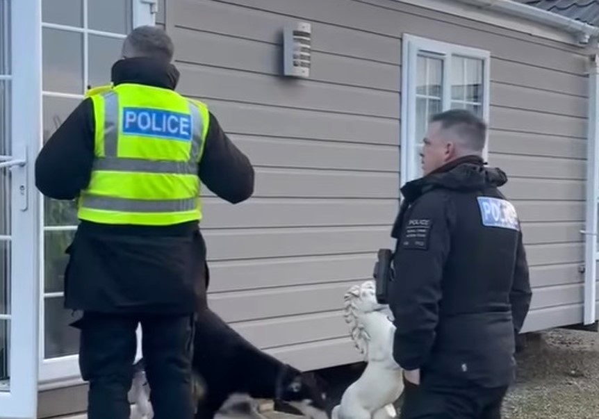 Images taken from a video posted by Cambridgeshire police of a briefing and later visits made by officers to Cambridge and Spalding hunting those responsible for the mayhem in the Fens. PHOTOS: Policing Fenland 