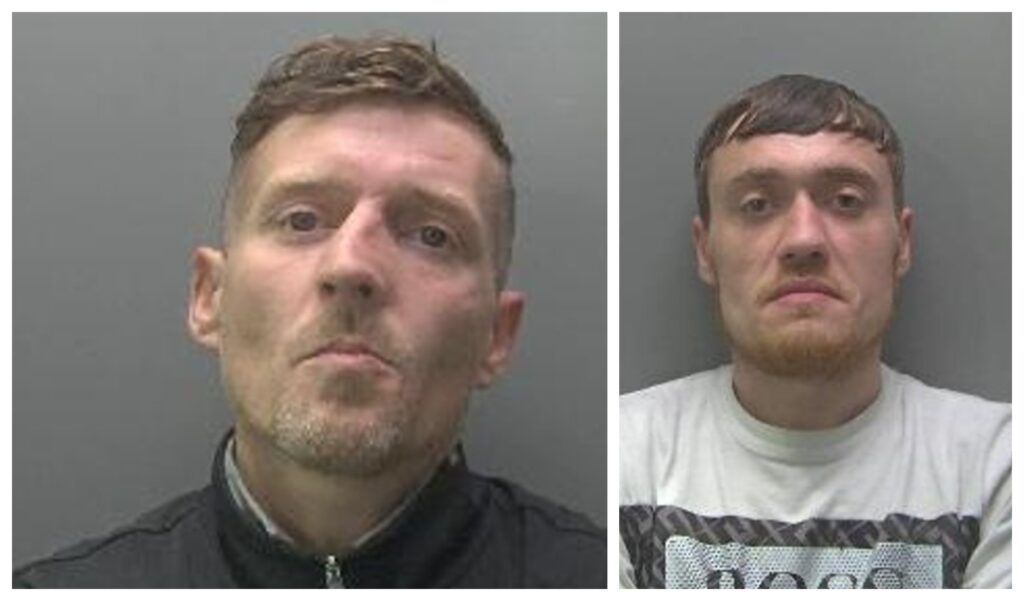 William Fletcher, 41, (left) and Robert Kiltie, 35, jailed for blackmail. Each sentenced to 26 months in prison.