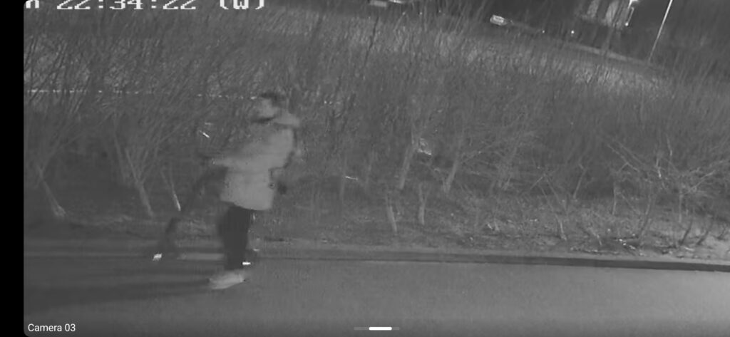 CCTV photo of the man police would like to speak to in connection with the fires at Trumpington.