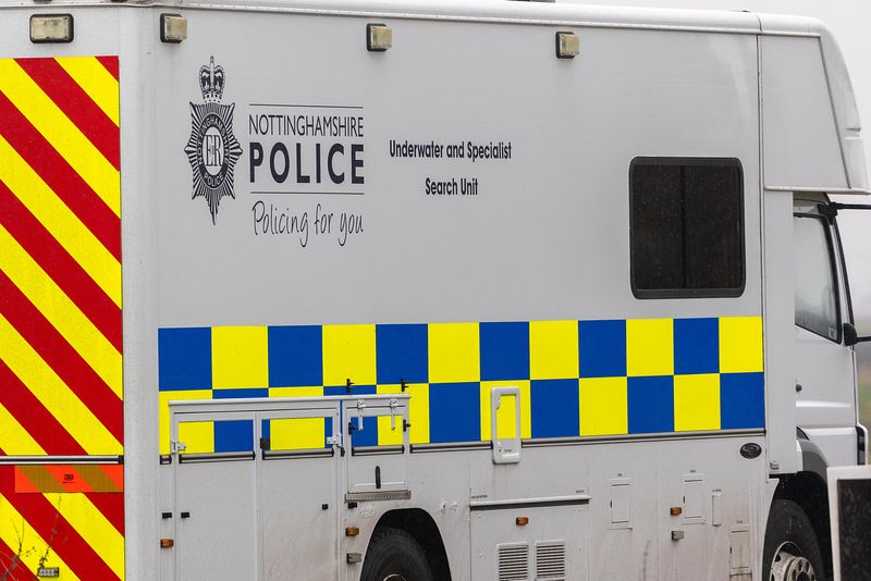 Cambridgeshire police searching for missing Julie Buckley of Christchurch near March have launched a murder investigation. Above: Divers from Nottinghamshire police search a river near her home today. PHOTO: Terry Harris for CambsNews