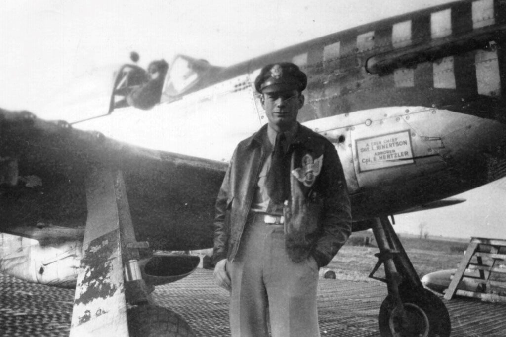 World War Two fighter pilot Colonel Joe Peterburs returns to the UK and will visit RAF Kings Cliffe on 10 April 2025, the airbase from which he flew 49 combat missions in the legendary P-51D Mustang.