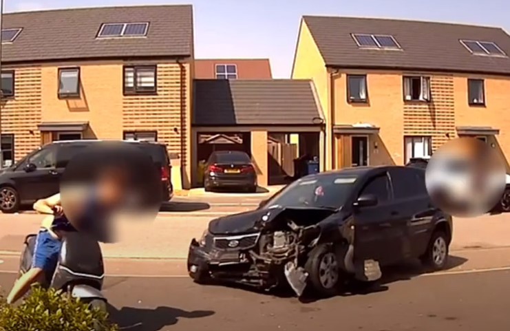 Omar Harris has been jailed after admitting attempted grievous bodily harm and dangerous driving. He used his black Kia as a weapon, say police, to crash into a moped and injure the rider. Scenes from Northstowe where the incident happened