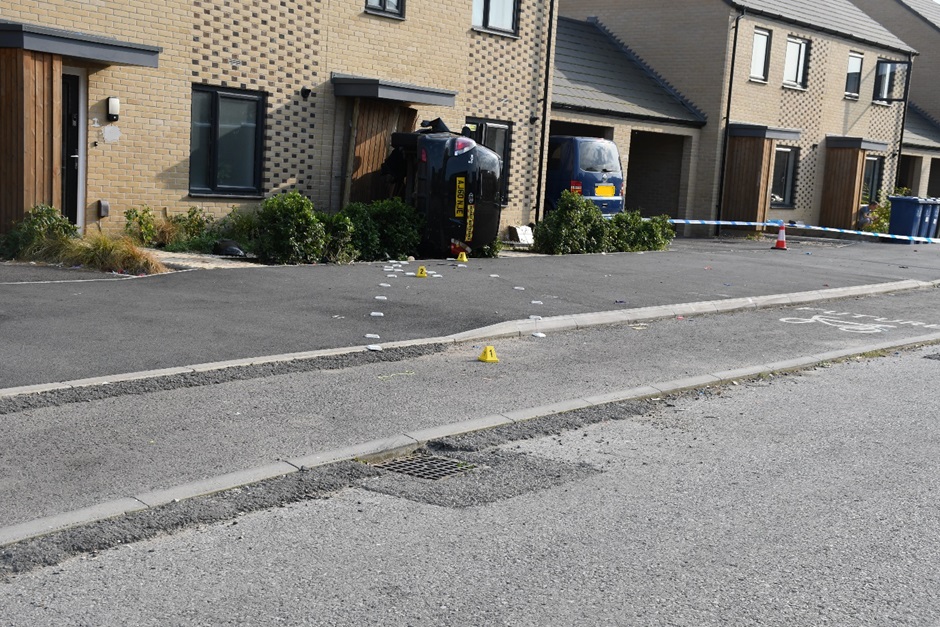 Omar Harris has been jailed after admitting attempted grievous bodily harm and dangerous driving. He used his black Kia as a weapon, say police, to crash into a moped and injure the rider. Scenes from Northstowe where the incident happened