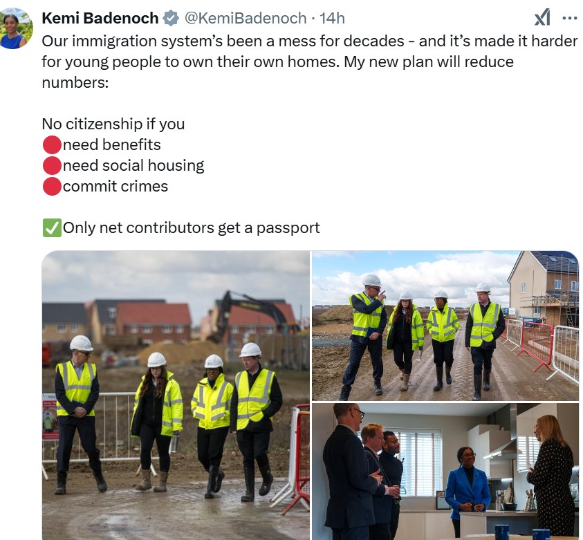 Photos on social media show Kemi Badenoch meeting Conservative supporters in Stilton near Peterborough and walking round a housing estate under construction. STOCK PHOTO: Parliament 