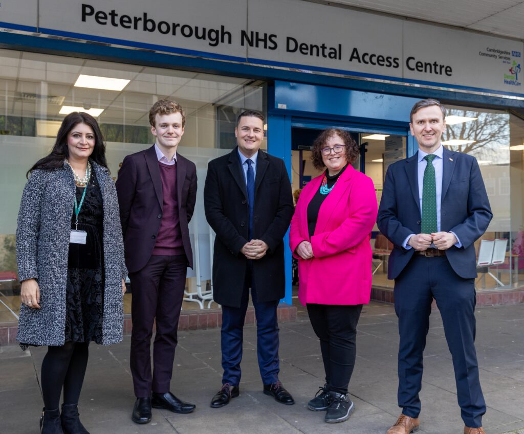 Health Secretary Wes Streeting visited the dental access centre in Peterborough yesterday accompanied by city MP Andrew Pakes and Cllr Anna Smith, Labour candidate for Mayor of the Cambridgeshire and Peterborough Combined Authority. PHOTO: Terry Harris