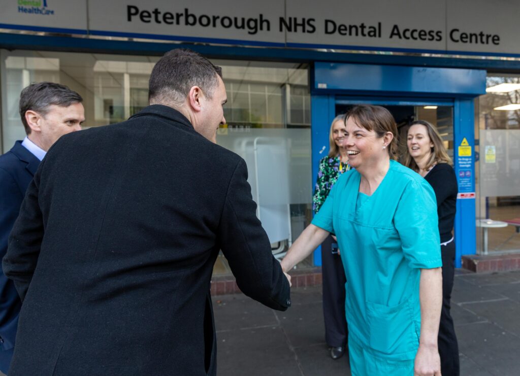 Health Secretary Wes Streeting visited the dental access centre in Peterborough yesterday accompanied by city MP Andrew Pakes and Cllr Anna Smith, Labour candidate for Mayor of the Cambridgeshire and Peterborough Combined Authority. PHOTO: Terry Harris